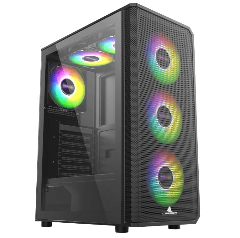 GABINETE CAJA ATX ICEBERG FLOW E 4 VENTS ARGB NEGRO — GABINETE DE COMPUTADOR en Pasto, Nariño