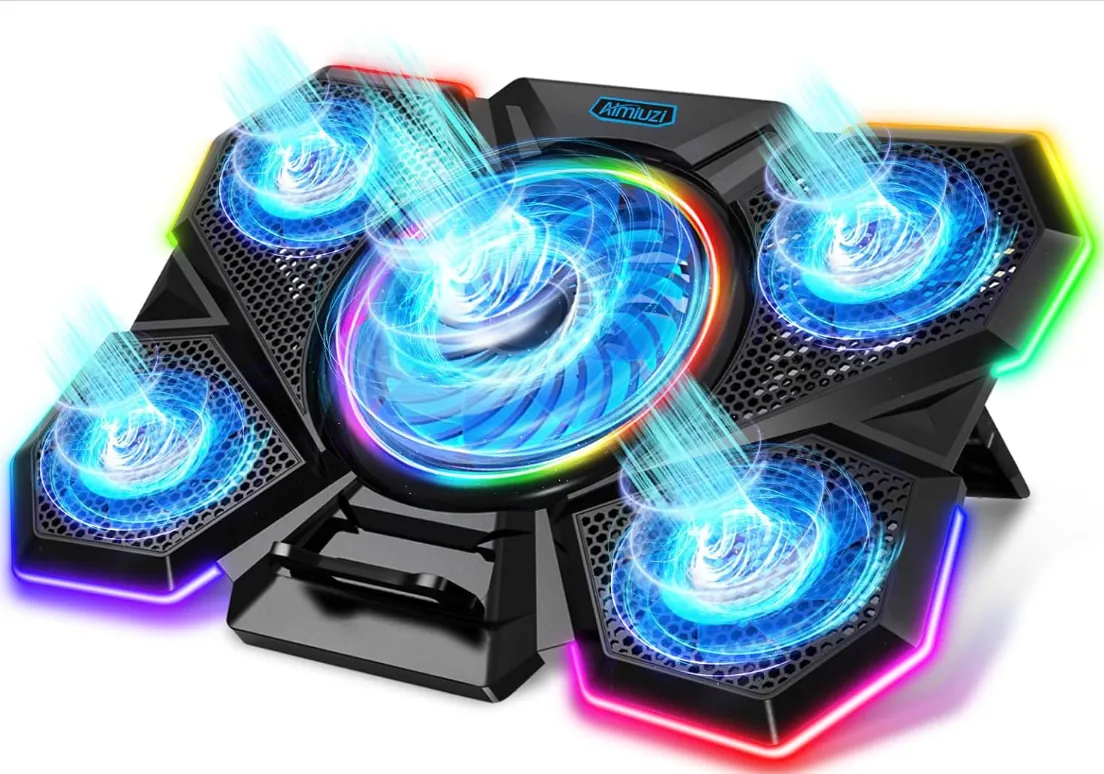 BASE REFRIGERANTE AIMIUZI 5 VENTILADORES Y LUCES LED — BASE REFRIGERANTE en Pasto, Nariño