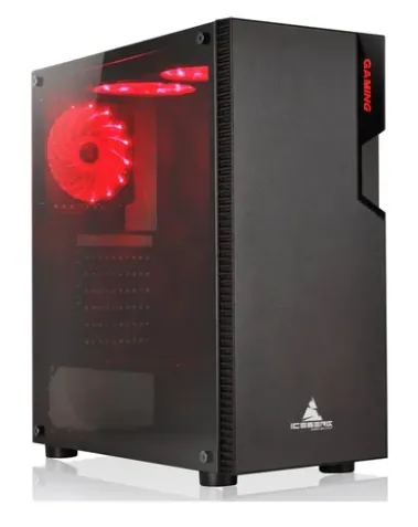 GABINETE ICEBERG GLACIUS V2 1 FAN ROJO — GABINETE DE COMPUTADOR en Pasto, Nariño