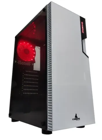 GABINETE ATX ICEBERG GLACIUS 2.0 BLANCA COLOR BLANCO 1 VENTILADOR ROJO — GABINETE DE COMPUTADOR en Pasto, Nariño