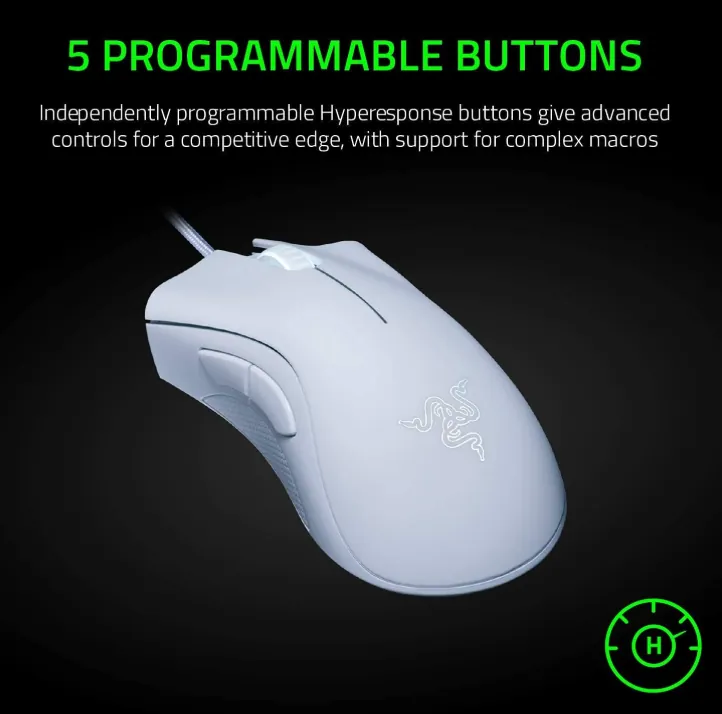 MOUSE GAMER RAZER DEATHADDER ESSENTIAL BLANCO — MOUSE en Pasto, Nariño